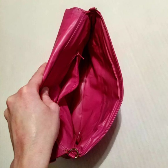 Vintage Pink Leather Envelope Clutch - Picture 3 of 6